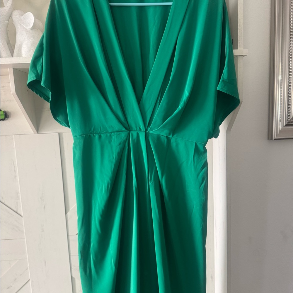 Elegant Asymmetrical Green Dress